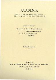 Academia : Boletín de la Real Academia de Bellas Artes de San Fernando. Número 56 (primer semestre 1983). Preliminares e índice