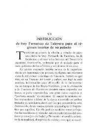 Instrucción de fray Fernando de Talavera para el régimen interior de su palacio