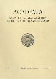 Academia : Boletín de la Real Academia de Bellas Artes de San Fernando. Número 57 (segundo semestre 1983). Preliminares e índice