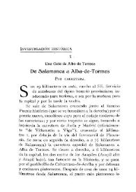Una guía de Alba de Tormes : De Salamanca a Alba de Tormes