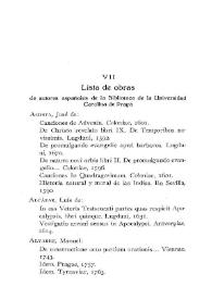 Lista de obras de autores españoles de la Biblioteca de la Universidad Carolina de Praga