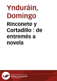 Rinconete y Cortadillo : de entremés a novela