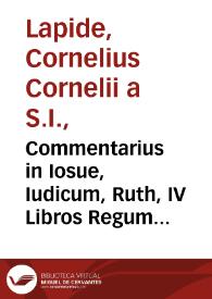Commentarius in Iosue, Iudicum, Ruth, IV Libros Regum et II Paralipomenon