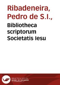 Bibliotheca scriptorum Societatis Iesu