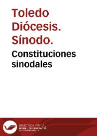 Constituciones sinodales