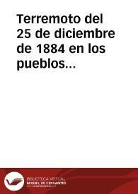 Terremoto del 25 de diciembre de 1884 en los pueblos de Granada  [Material gráfico]