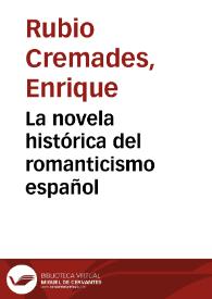 La novela histórica del romanticismo español