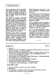 Boletín Informativo de la Asociación Española de Teatro para la Infancia y la Juventud, núm. 7. Editorial