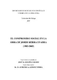 El compromiso social en la obra de Jordi Sierra i Fabra (1983-2003)
