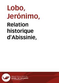 Relation historique d'Abissinie,