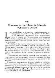 El castro de la Mesa de Miranda (Chamartín-Ávila)