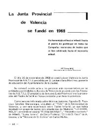 La Junta Provincial de Valencia se fundó en 1968