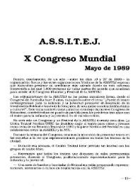 X Congreso Mundial de la ASSITEJ. Mayo de 1989 [Suecia]