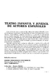 Boletín Iberoamericano de Teatro para la Infancia y la Juventud, núm. 50 (enero-abril 1991). Teatro infantil y juvenil de autores españoles