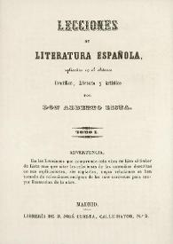 Lecciones de Literatura Española : explicadas en el Ateneo Científico, Literario y Artístico. Tomo I