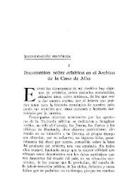 Documentos sobre arbitrios en el Archivo de la Casa de Alba