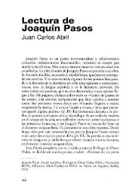 Lectura de Joaquín Pasos [Reseña]