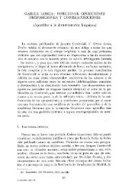 García Lorca : Posiciones, oposiciones, proposiciones y contraposiciones. (Apostillas a la documentación lorquiana)