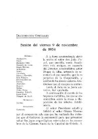 Documentos oficiales. Sesión [de la Academia de la Historia] del viernes 9 de noviembre de 1934. La destrucción de la Cámara Santa de Oviedo