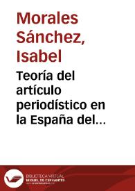 Teoría del artículo periodístico en la España del siglo XIX