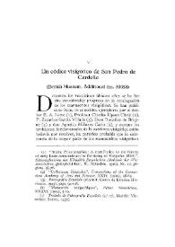 Un códice visigótico de San Pedro de Cardeña. (British Museum, Additional ms. 30055)