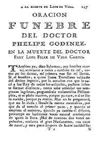 Oracion funebre del Doctor Phelipe Godinez, en la muerte del doctor Frey Lope Felix de Vega Carpio