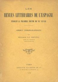 Les revues littéraires de l'Espagne pendant la première moitié du XIXe siècle. Aperçu bibliographique