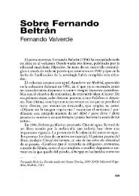 Sobre Fernando Beltrán