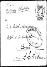 Tarjeta postal de J. Castillejo a Rafael Altamira. Nuremberg, agosto, 1903