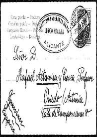 Tarjeta postal de Hans Smelin a Rafael Altamira. Freiburg, 7 de noviembre de 1903