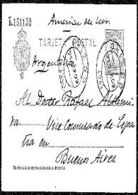Tarjeta postal de Rafael María de Labra a Rafael Altamira. Oviedo, 21 de septiembre de 1909