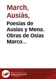 Poesías de Ausias y Mena. Obras de Osias Marco [Transcripció]
