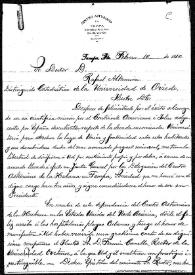 Carta de Ramón Fernández a Rafael Altamira. Tampa, 10 de febrero de 1910