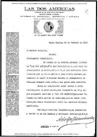 Carta de Adolfo Hernández a Rafael Altamira. Santo Domingo, 19 de febrero de 1910