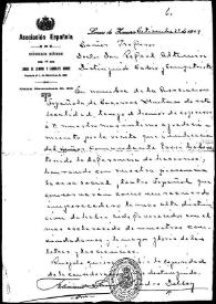 Carta de Feliciano Sáinz y Pedro Delbay. Lomas de Zamora, 29 de septiembre de 1909