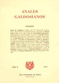 Anales galdosianos. Año X, 1975