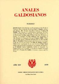 Anales galdosianos. Año XIV, 1979
