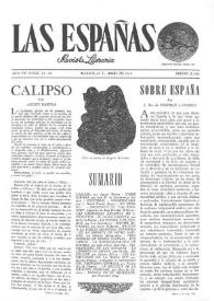 Las Españas : revista literaria. Año VII, núm. 21 y 22, abril 1952