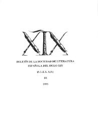Boletín de la Sociedad de Literatura Española del Siglo XIX. Boletín III (1995)