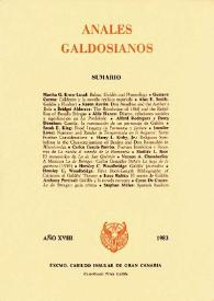 Anales galdosianos. Año XVIII, 1983