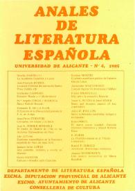 Anales de Literatura Española. Núm. 4, 1985
