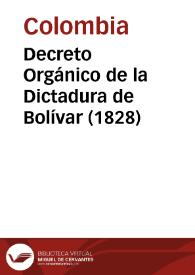 Decreto Orgánico de la Dictadura de Bolívar (1828)