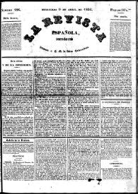 La Revista española : periódico dedicado a la Reina Ntra. Sra. Núm. 184, miércoles 9 de abril de 1834