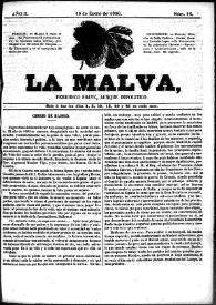 La Malva : periódico suave, aunque impolítico. Núm. 16, 15 de enero de 1860