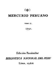 Mercurio Peruano. Tomo II, 1791