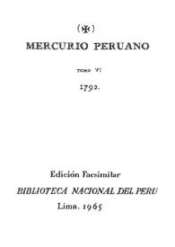 Mercurio Peruano. Tomo VI, 1792
