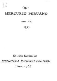 Mercurio Peruano. Tomo VIII, 1793