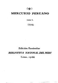 Mercurio Peruano. Tomo X, 1794
