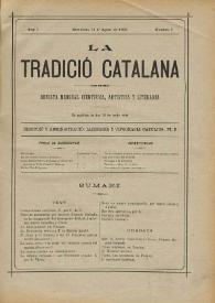 La Tradició Catalana : revista mensual científica, artística y literaria. Any I, nombre 5, 15 d'agost de 1893