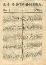 La Concordia. Tomo I, semestre I, núm. 2, 8 de enero de 1844